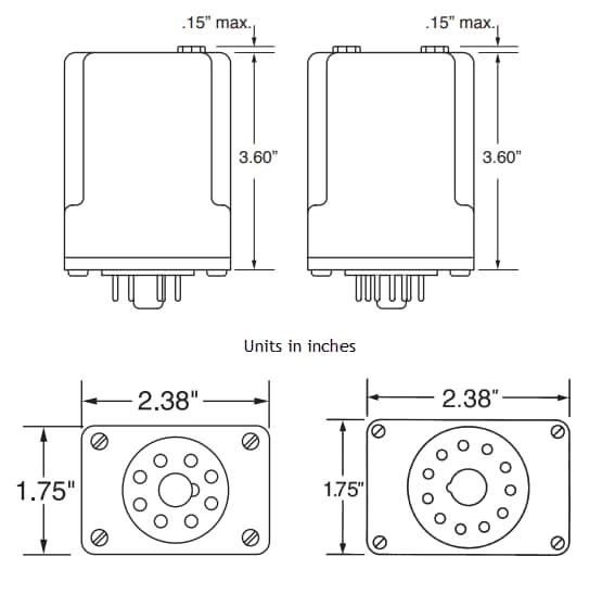 Mechanical Drawing - ATC Diversified Electronics MAR Motor Auto-Restart Relays
